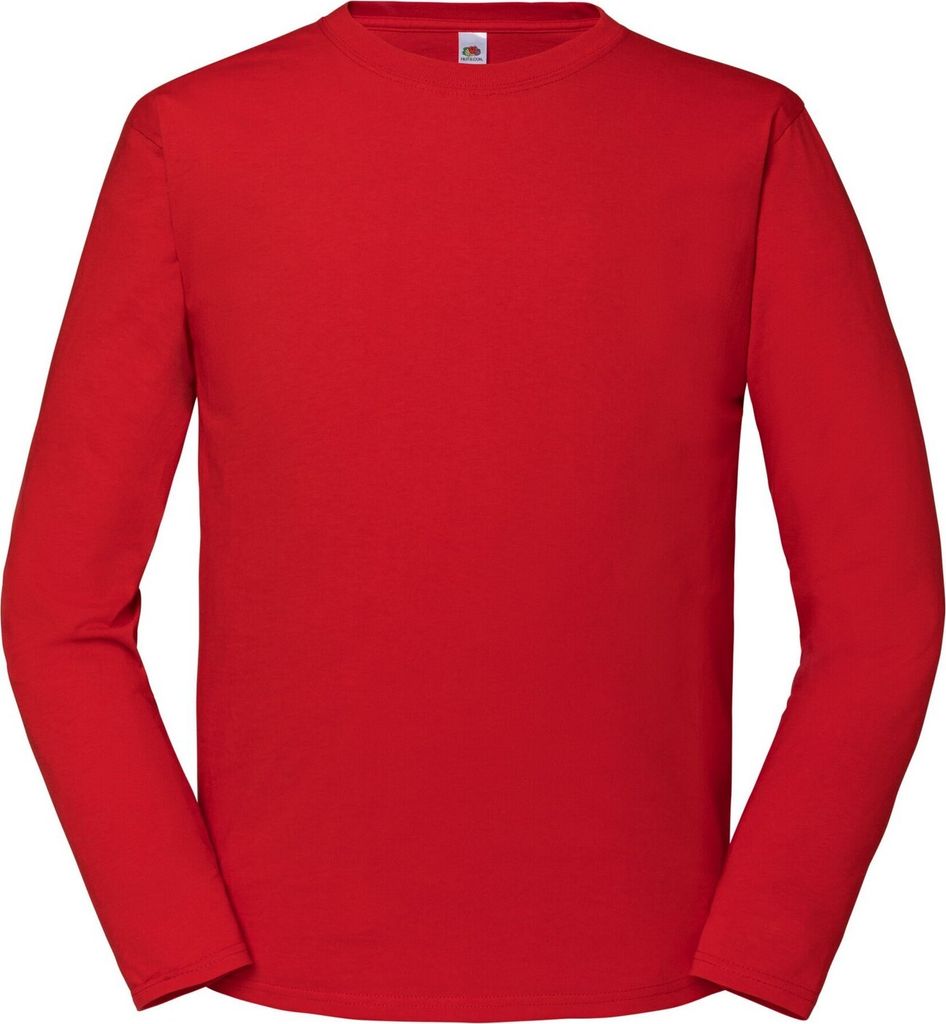 Fruit of the Loom - "Iconic Premium" T-Shirt für Herren Langärmlig BC5184 (XS) (Rot)