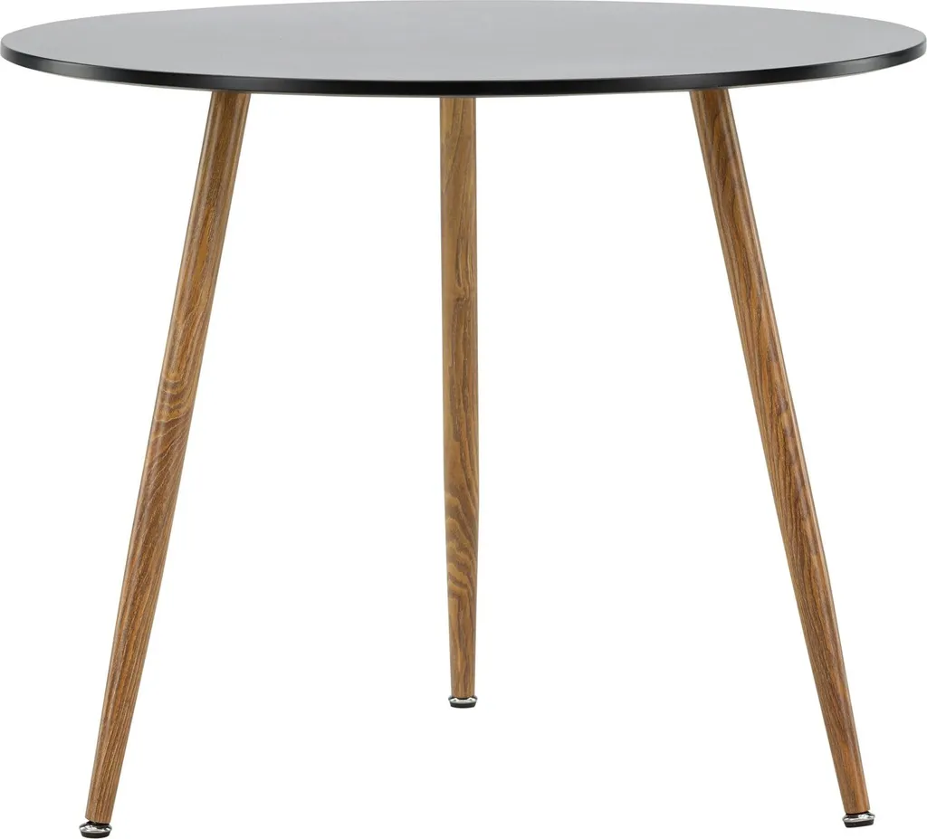 Table à manger Polar noire Ø90 cm en bois et métal - Finition mate - 11