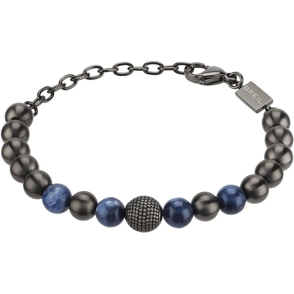 Breil B Fence Bracciale Perline Silver Uomo - Accessori Moda Acciaio
