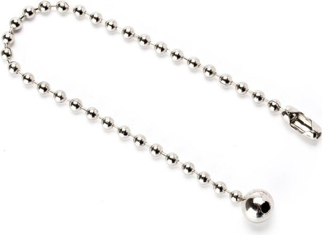 Zugkette Kugelkette für Lampen Zugschalter Länge 16cm Ø 3mm Kette Ersatzkette Kugelende Ø 8mm Lichtschalter Lampenkette, Silber