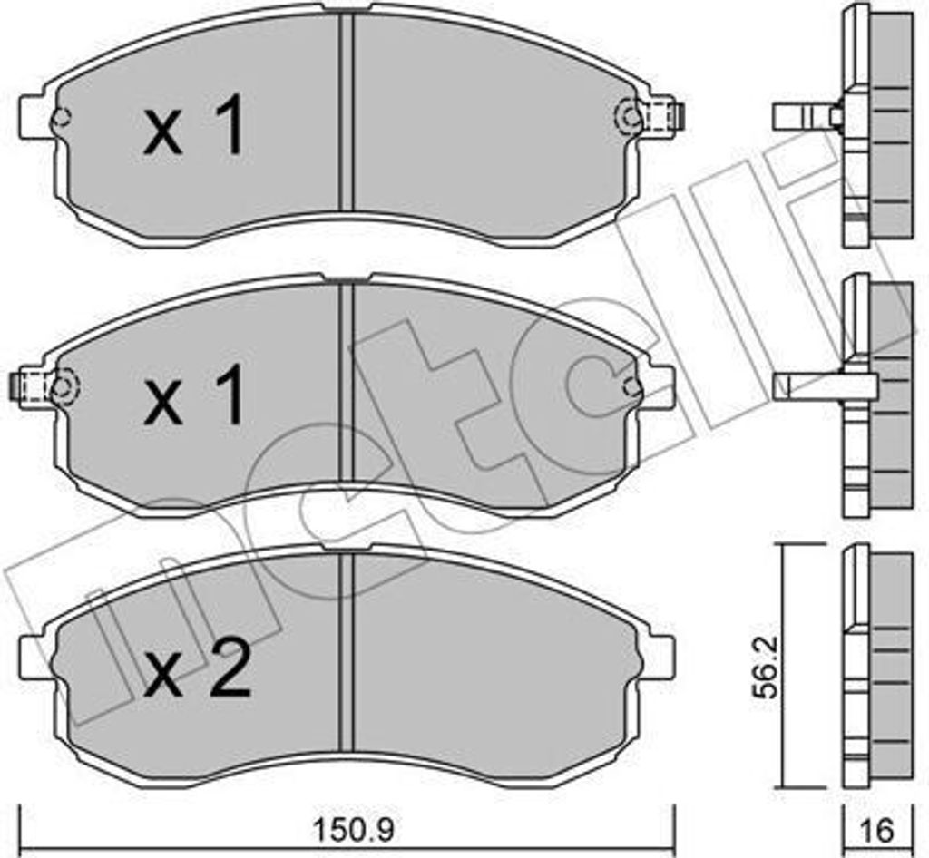 METELLI Bremsbeläge Satz Vorne Bremsklötze für MITSUBISHI L 200 (K7T, K6T) 22-0482-0