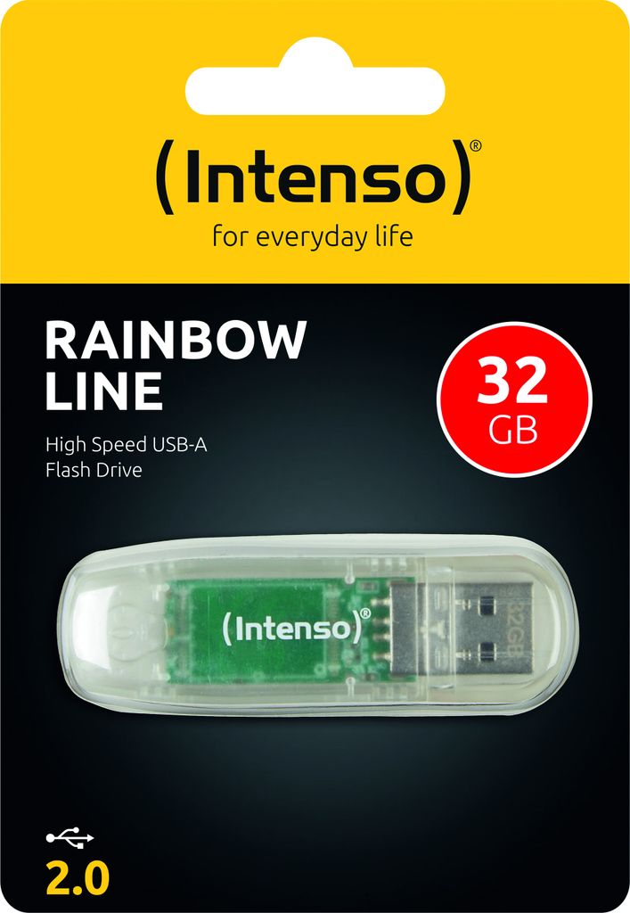 USB-Stick 32GB Intenso 2.0 Rainbow line transparent Produktbild 