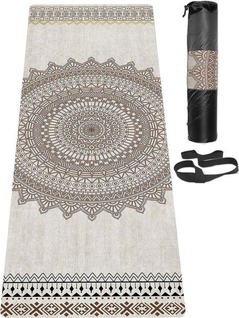 Yogamat, antislip, trainingsmat mit Tragegurt, dickes Übungs- und Trainingsmat für Yoga, Pilates und Fitness (183 cm x 61 cm x 6 mm)