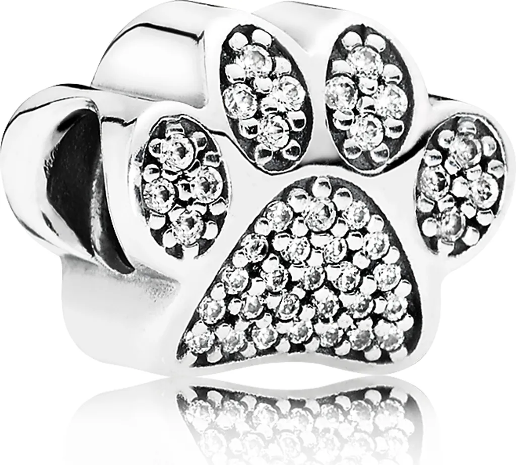 Pandora Charm Pendentif Empreinte de Patte 791714CZ en Argent 925