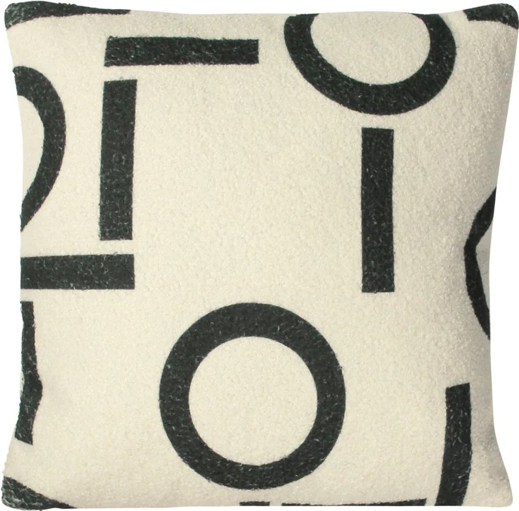 Furn - bedruckt - Kissenhülle, Lammfell RV2788 (43 cm x 43 cm) (Schwarz)