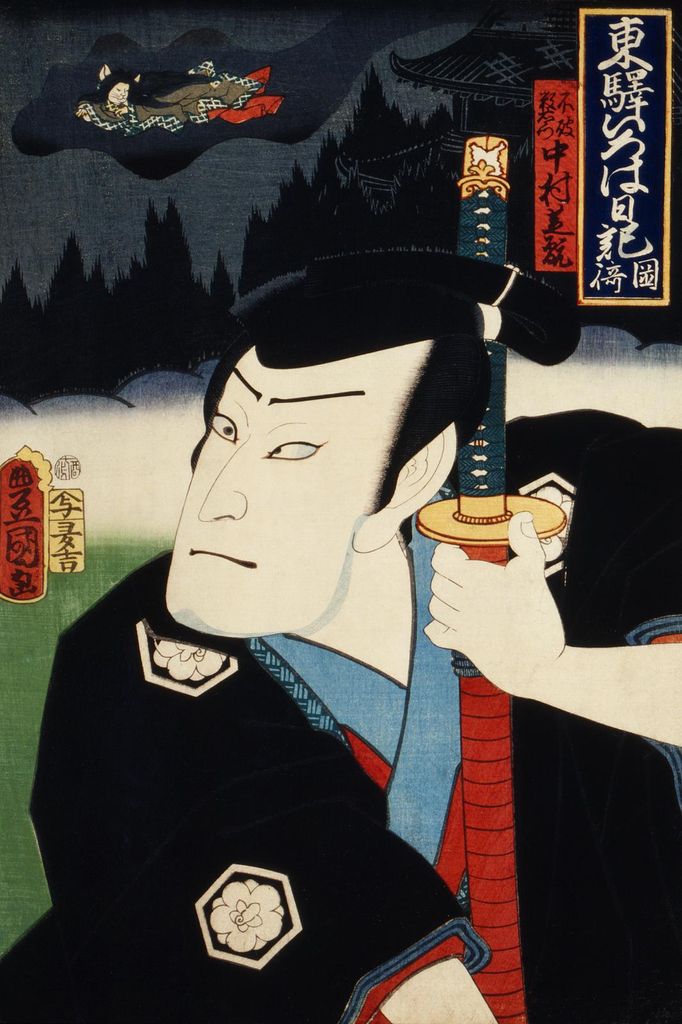 Plakat 40x60cm Schauspieler 6, Kunichika Japanisch Vintage für das Wohnzimmer