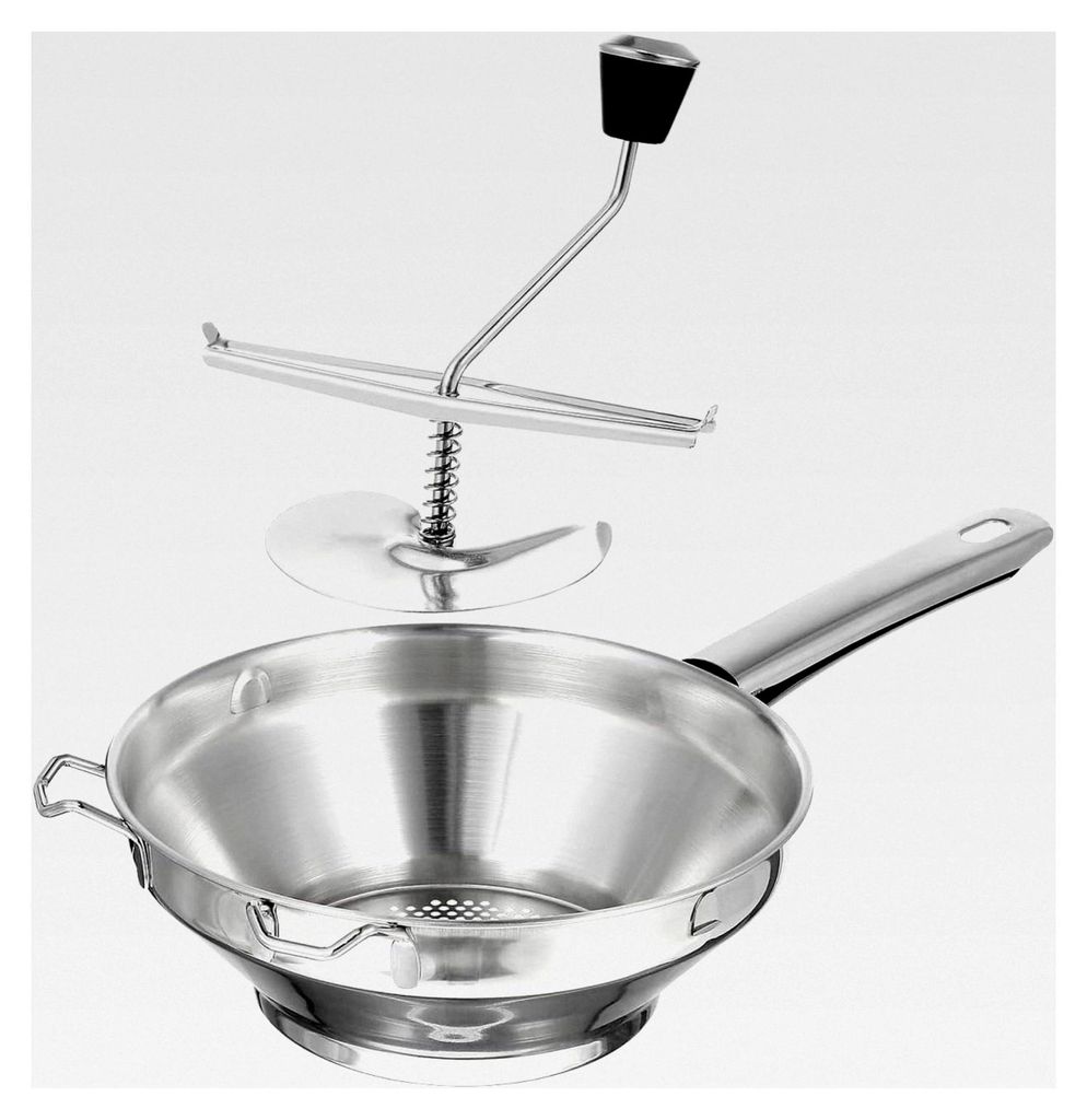 Manuelle Kartoffelpresse aus Edelstahl mit ergonomischer Kurbel für cremiges Kartoffelpüree, Babynahrung sowie Obst- und Gemüsezubereitung