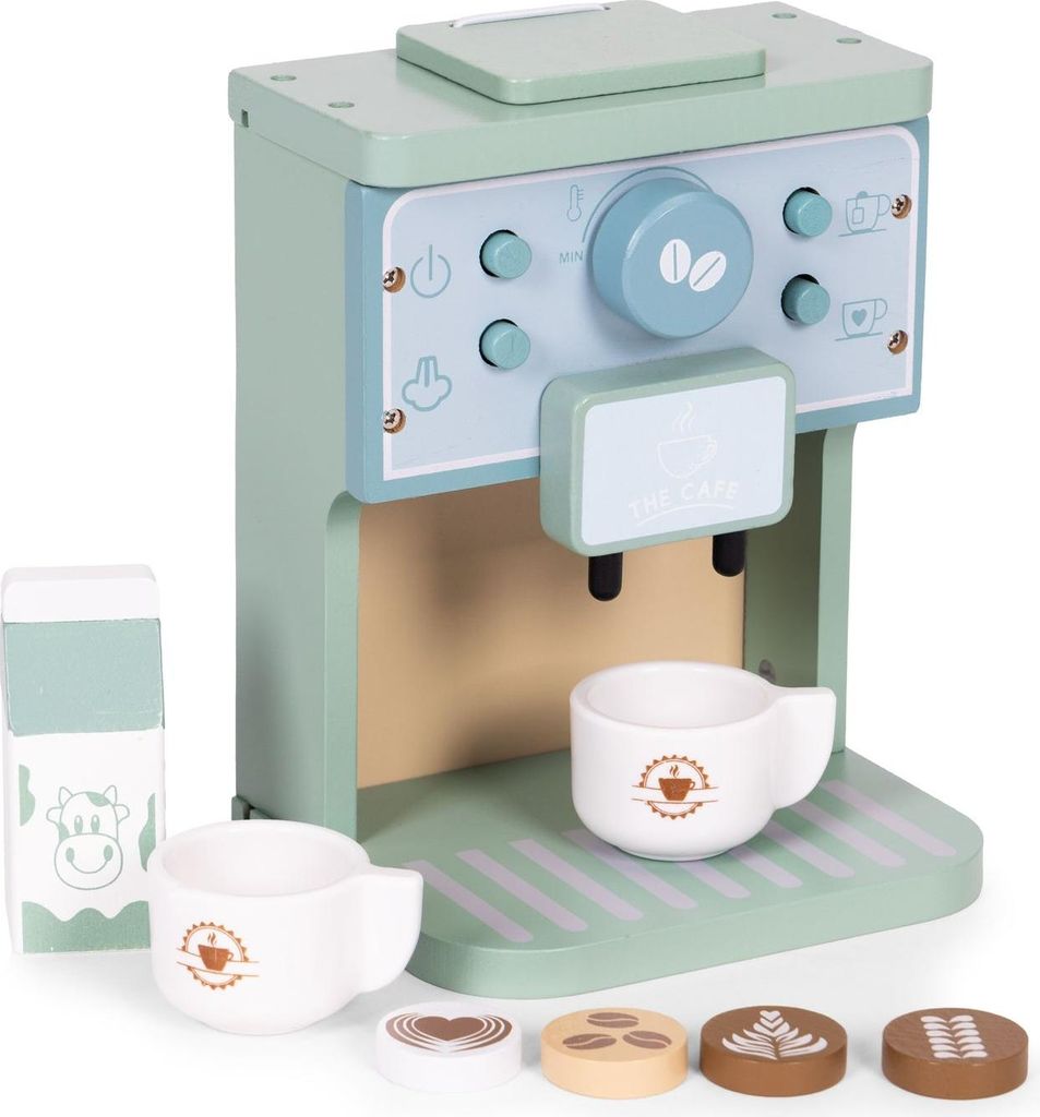 Dřevěná sada dětského kávovaru - 8dílná hrací barista Obrázek produktu 