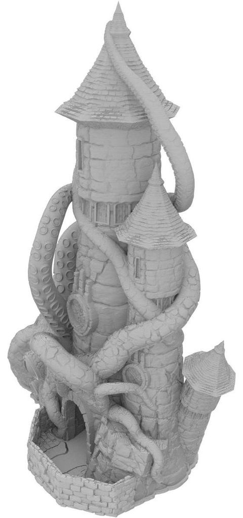 Fates End Würfelturm Kraken grau, 3D gedruckt, Tabletopzubehör