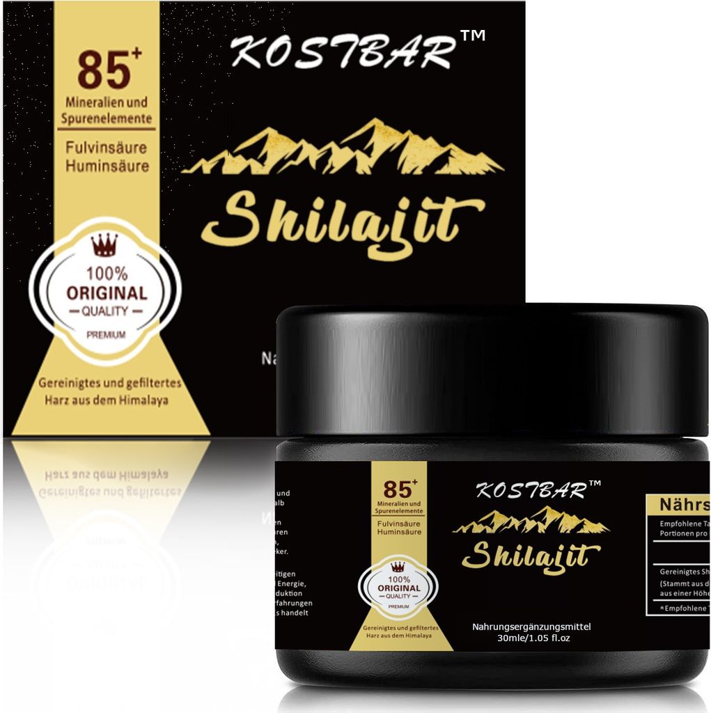 Himalaya Shilajit Resin, 30ml Fulvinsäure, Huminsäure, Mineralien, 100% Rein und Vegan