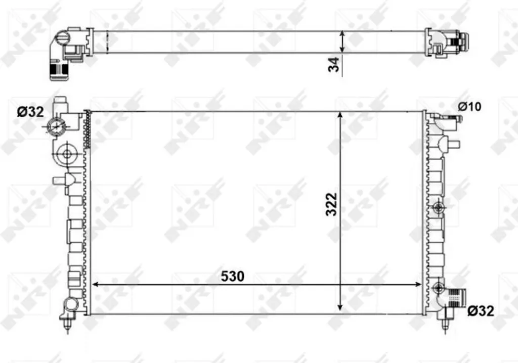 Radiateur moteur NRF 509502A en aluminium pour Saxo et 106 II série
