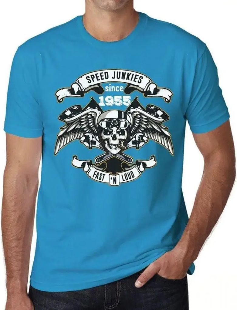 Herren Grafik T-Shirt Schnelle und laute Geschwindigkeitsjunkies seit 1955 – Fast and Loud Speed Junkies Since 1955 – Geschenk 69. Geburtstag