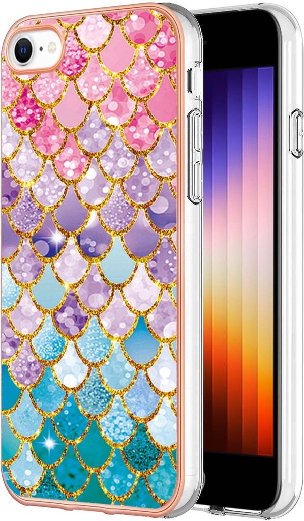 iPhone SE 2022 Hülle, Muster Handyhülle Anti-Shock Weich TPU Bumper Schutzhülle für iPhone SE 2022/ SE 2020 / 8 / 7 Bunt