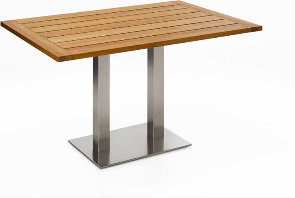 Niehoff - Rechteckiger Bistrotisch - Teak Teak geölt Edelstahl gebürstet 120 x 81 cm