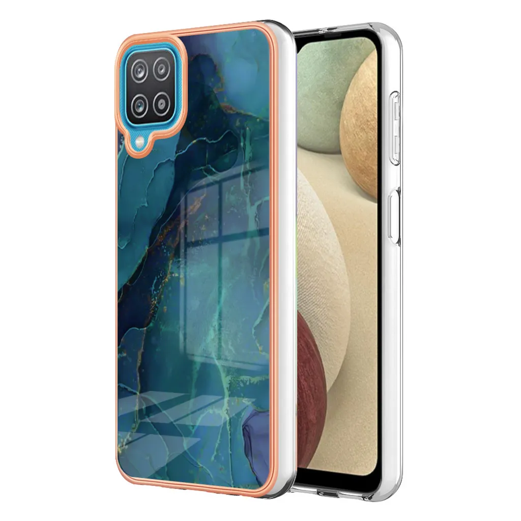Custodia per Samsung Galaxy A12 in Silicone TPU Verde a Fantasia Antiurto