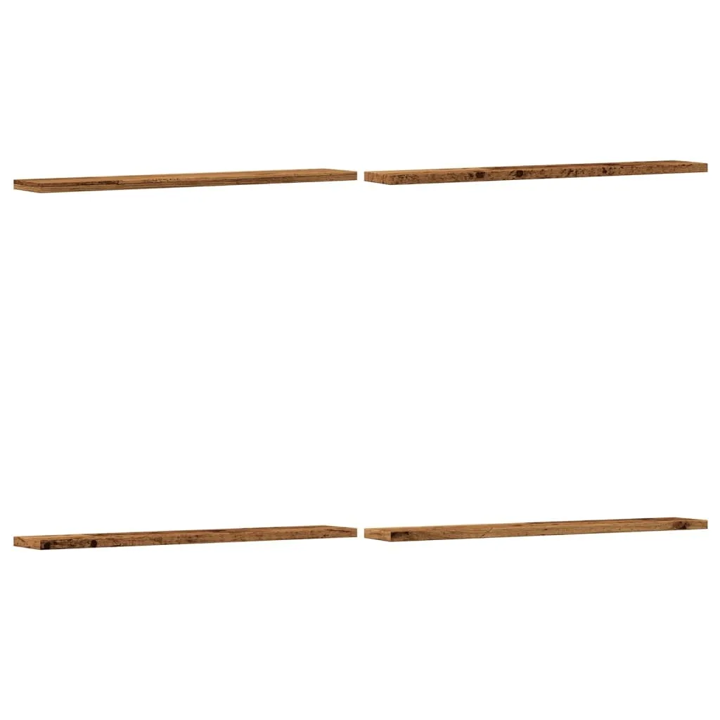 Mensole Muro 4pz SYFAX 60x20x1,5cm Truciolato Legno Antico Scuro