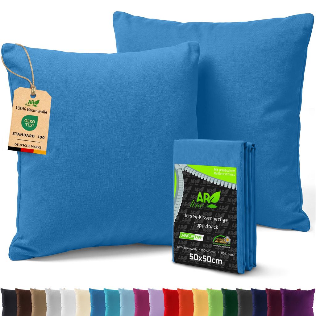 AR Line 2er Pack Jersey Kissenbezüge 50x50 Baumwolle – Produktbild 