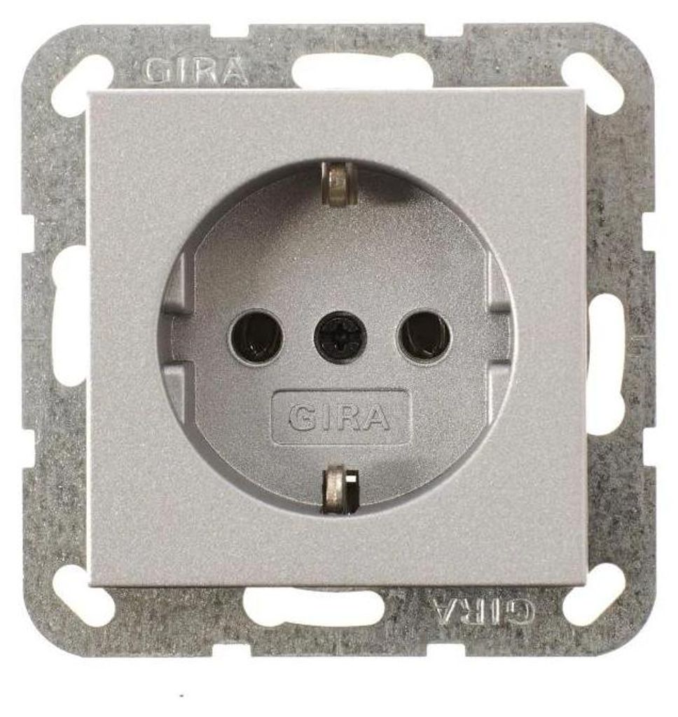 Gira Steckdose Aluminium-Optik System 55, 1 Stk.