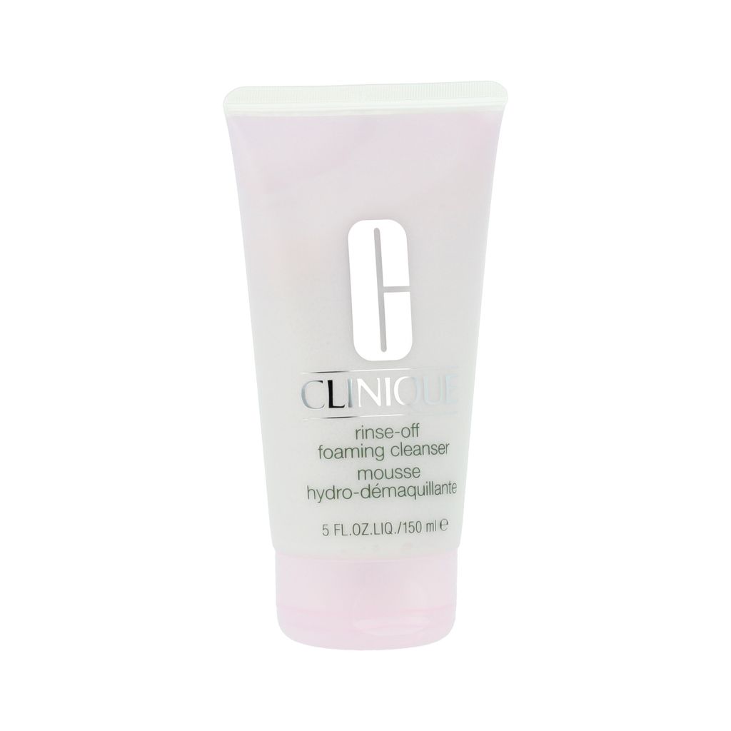 Clinique Rinse Off Foaming Cleanser, Makeup Reinigungsgel, Mischhaut, trockene Haut, Feuchtigkeitsspendend, 150 ml, Tube, - Thoroughly wet hands an...