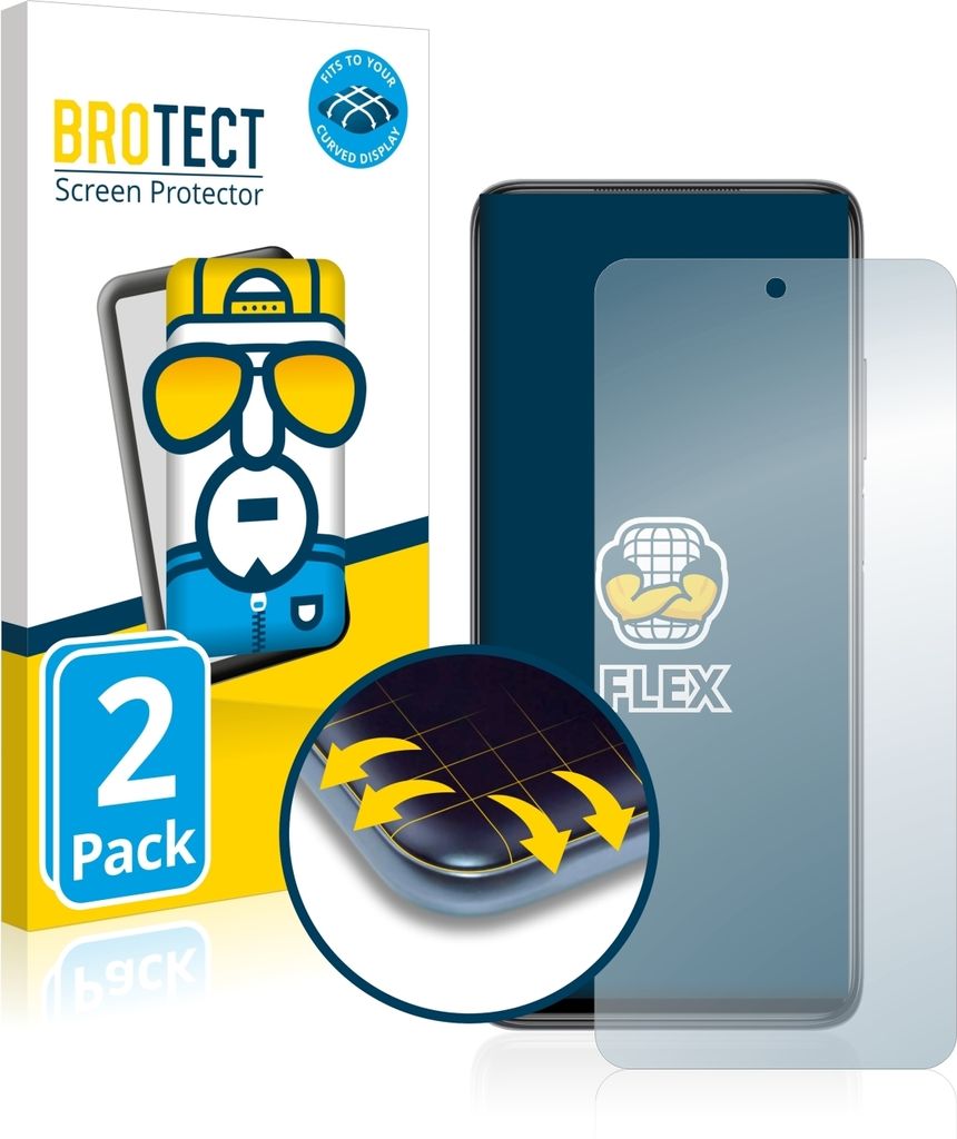 2x BROTECT Fullscreen Schutzfolie für Xiaomi Mi 10T Lite Displayschutz Folie Fullcover Klar Transparent