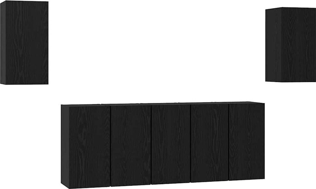 "im Sonderangebot"TV-Schrank, Fernsehtisch - CLORIS -set 7 pcs für Wohnzimmer - elegantes Design - TV-Lowboard - Schwarz Eichen-Optik 30,5x30x60cm...