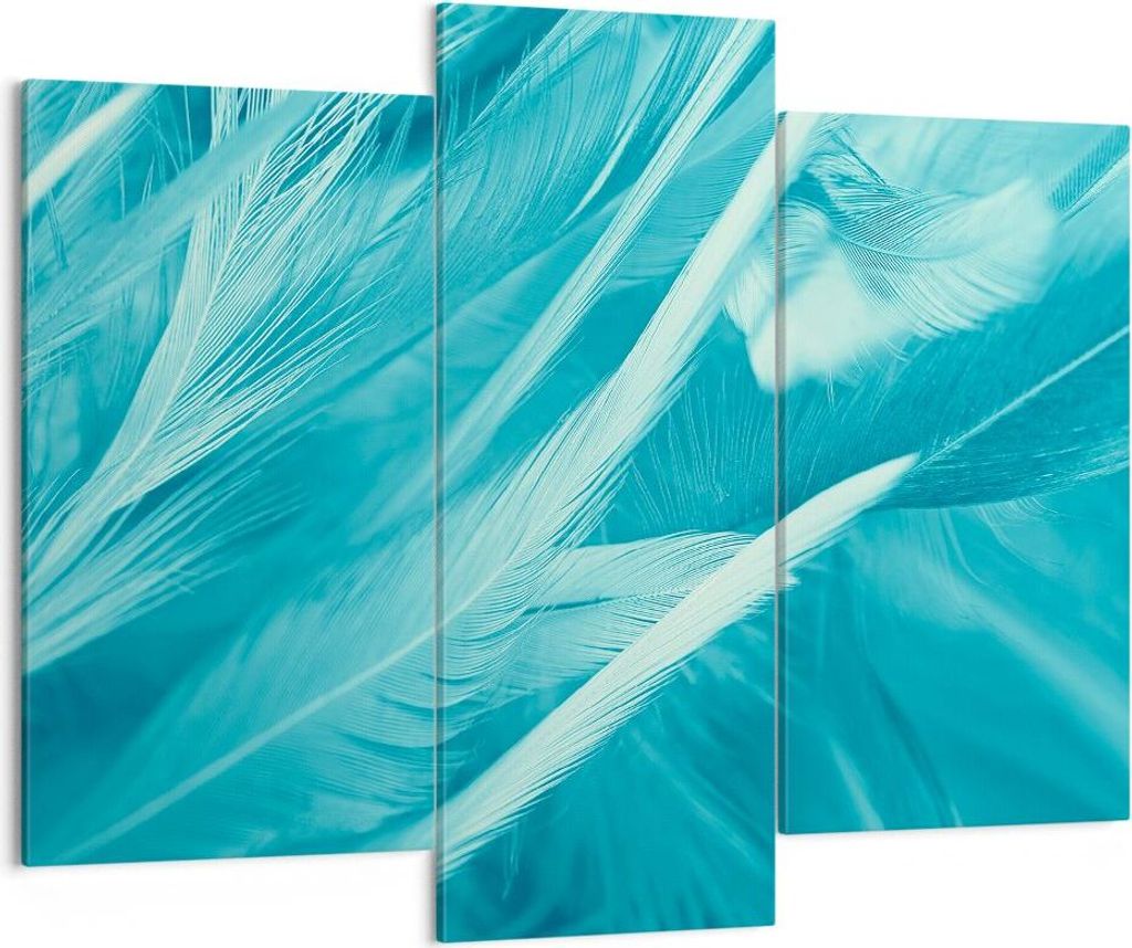 Bild auf Leinwand - Leinwandbild - Feder Vogel Stil modern - 130x100cm - Wand Bild - Wanddeko - Leinwanddruck - Bilder - Kunstdruck - Wanddekoratio...