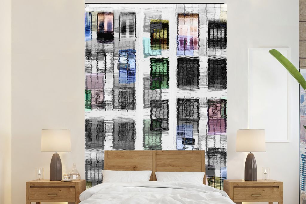 MuchoWow Fototapete für Wohnzimmer oder Schlafzimmer Wandtapete Vinyl Motivtapete Türen - Bunt - Abstrakt - 195x300 cm - Das Hintergrundbild