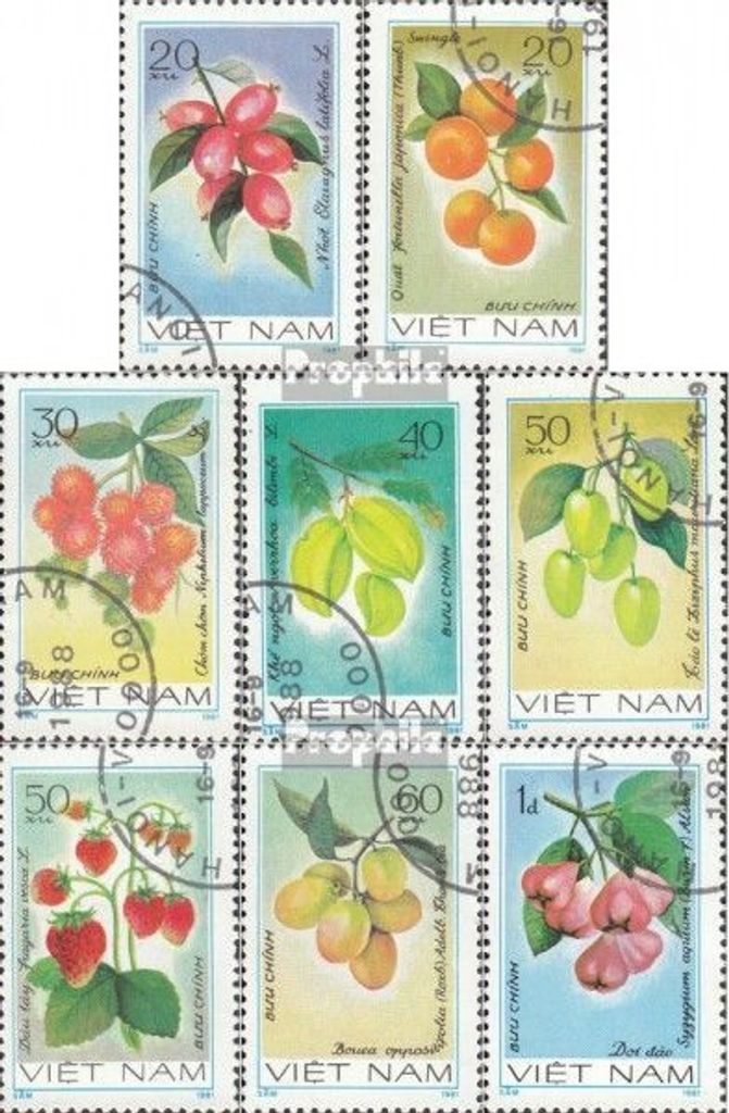 Briefmarken Vietnam 1981 Mi 1179-1186 (kompl.Ausg.) gestempelt Früchte