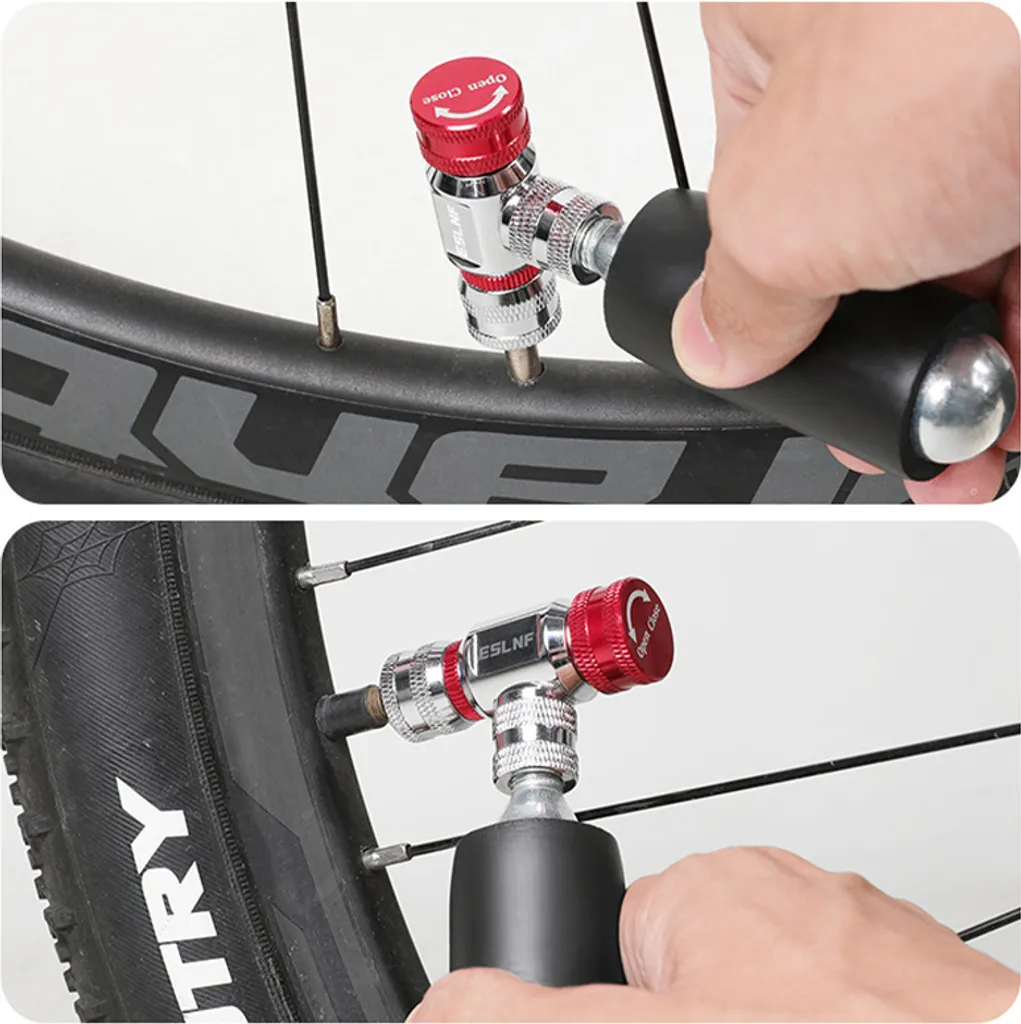 INF Gonfiatore CO2 Alta Pressione - Lega Rosso/Argento + 2 Cartucce - 5