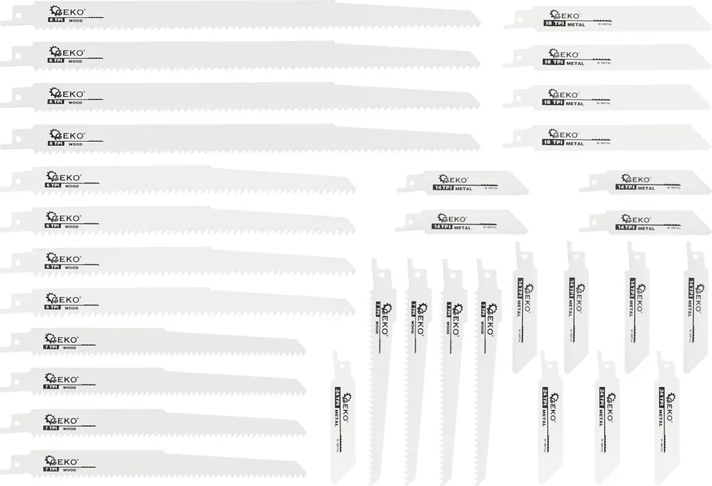 Kit de lames de rechange pour scie sabre - 28 pièces multi-matériaux