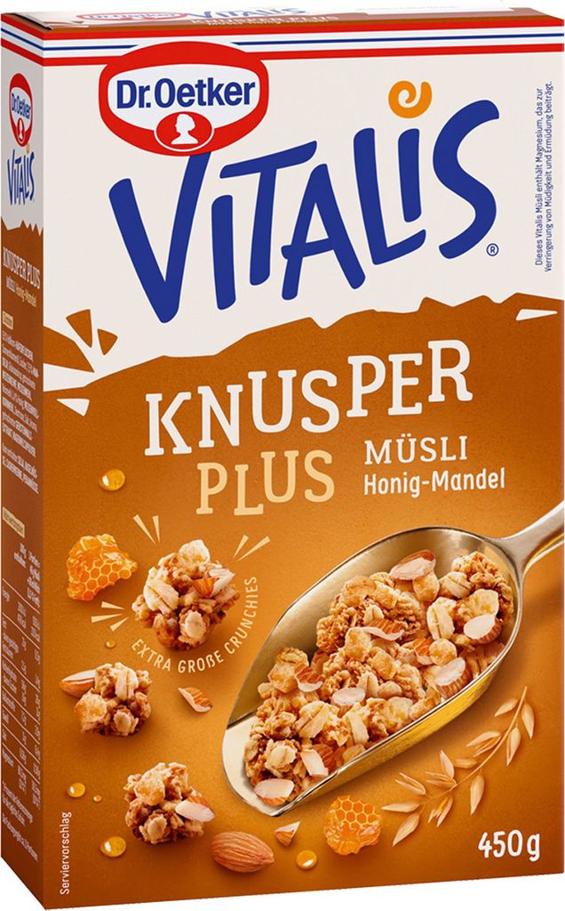 Vitalis Crunchy Plus Miodowo-Migdałowy 0,45 kg Zdjęcie produktu 