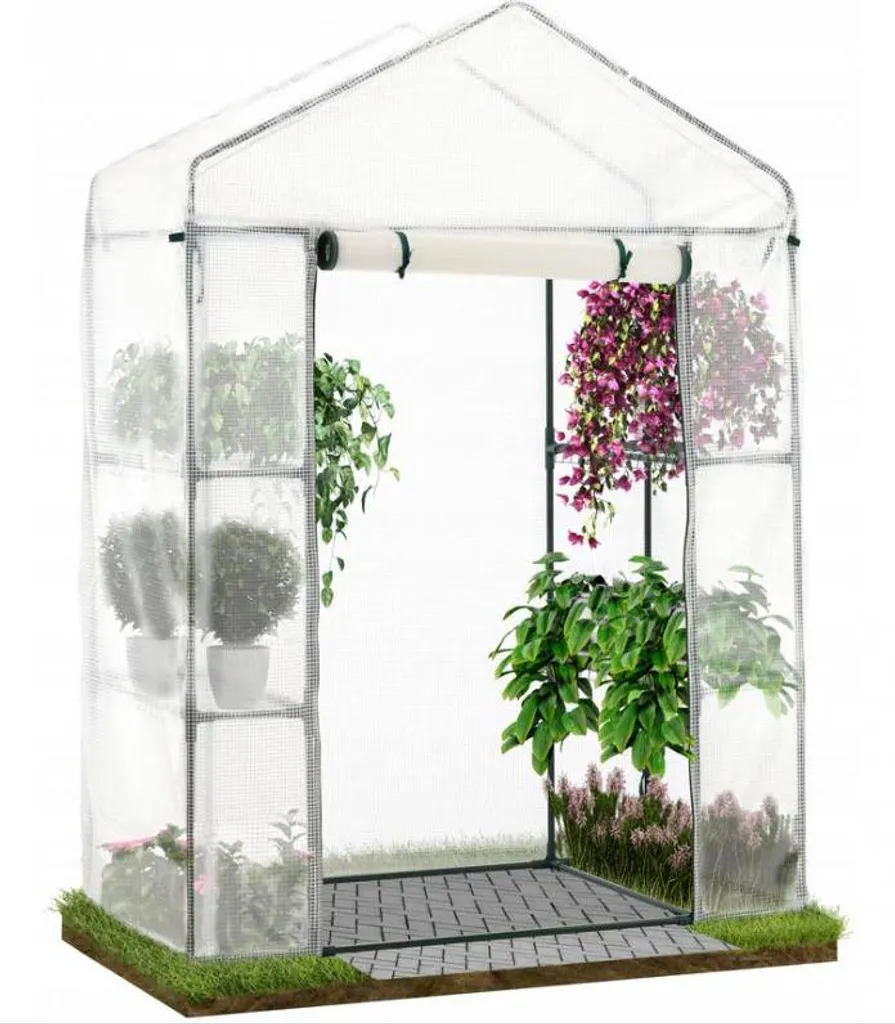 Tunnel de jardin blanc TUN5484 1,4x2m Mini Serre Foliak pour balcon