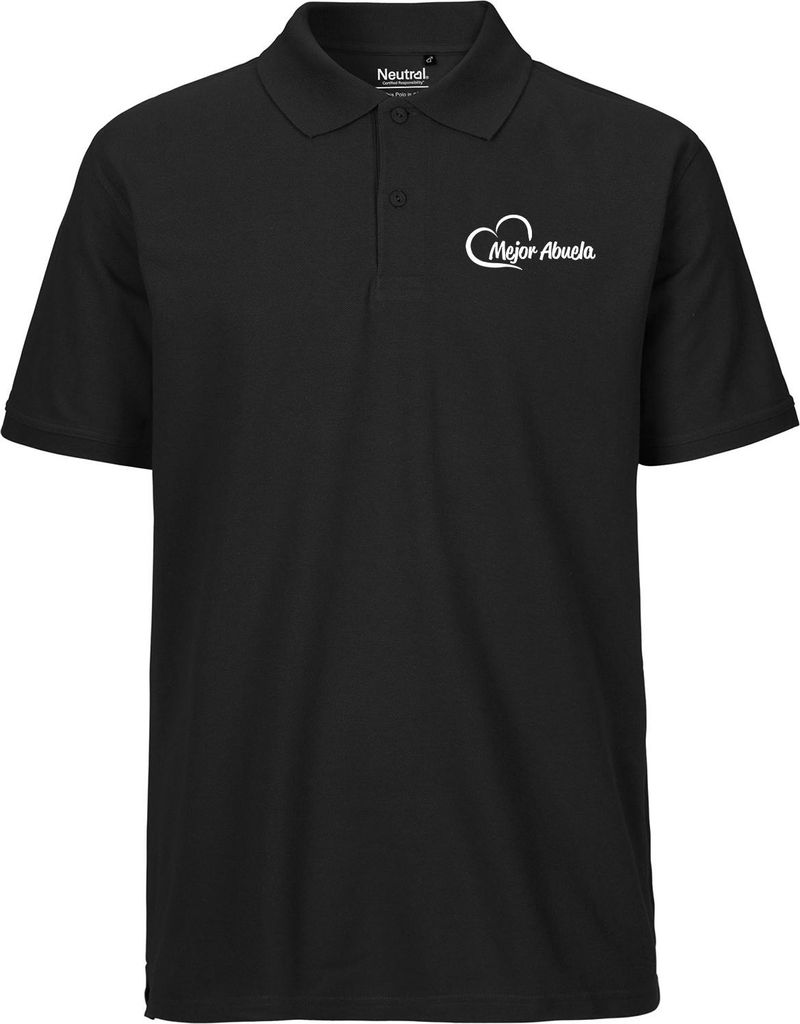 Huuraa Herren Polo Shirt Mejor Abuela Corazón XL Black Bio Baumwolle Fairtrade Poloshirt Geschenkidee