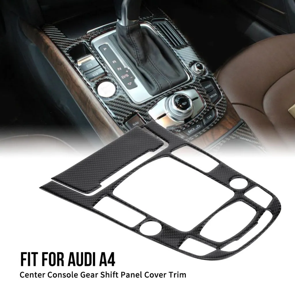Amélioration intérieure Audi A4 : Cache levier de vitesses en Carbone - 2