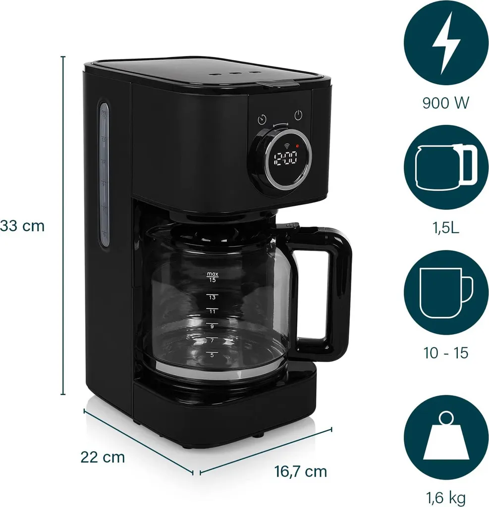 Cafetière Moments Wi-Fi - Machine à café connectée programmable 1.25L - 4