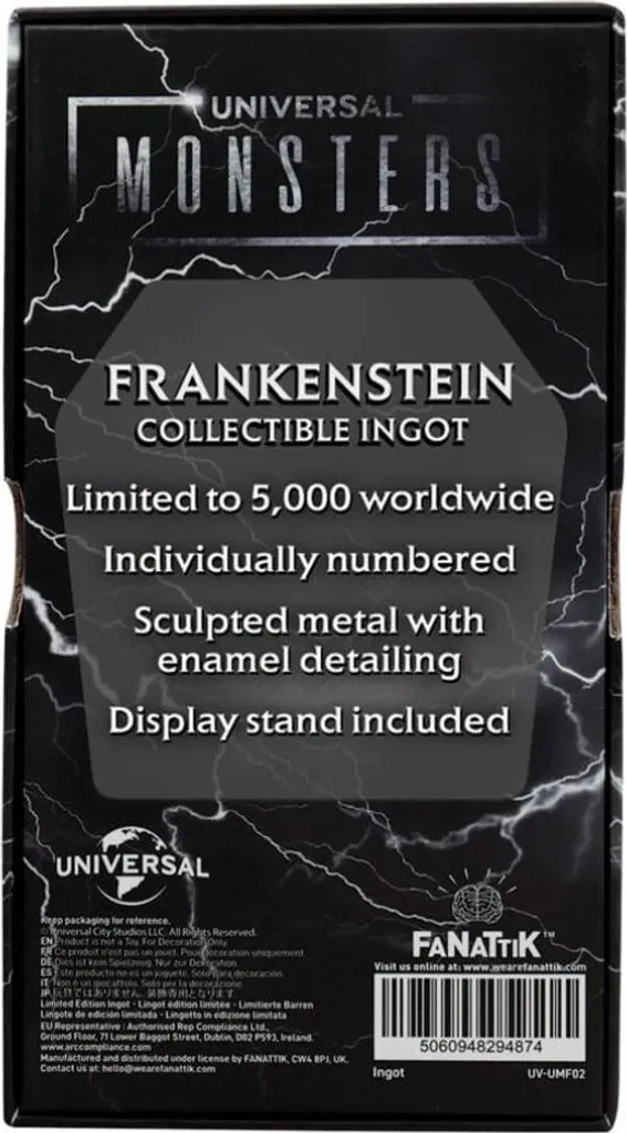 Lingot Frankenstein Édition Limitée Fanattik Numéroté Universal Studio - 2