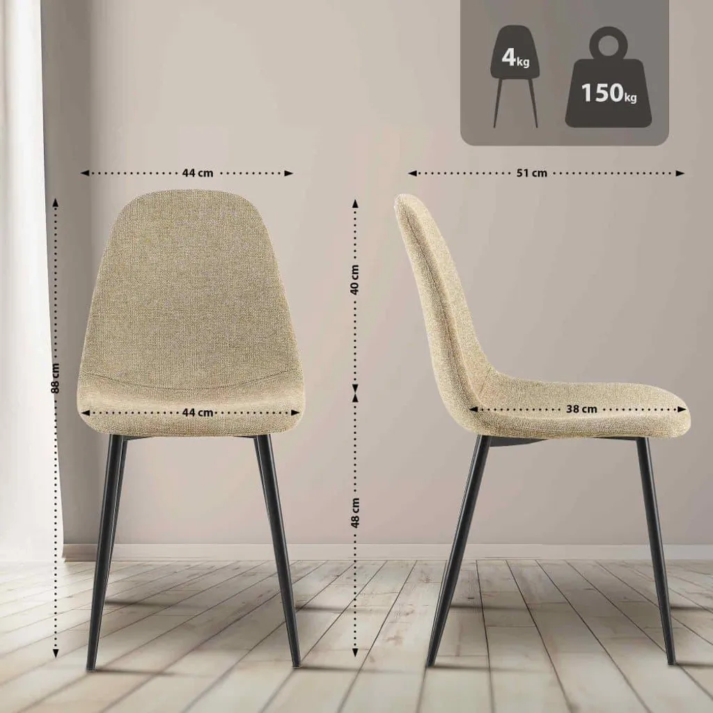 Offerta Sedia Napier Taupe: Robusta, Moderna e Facile da Pulire - 7