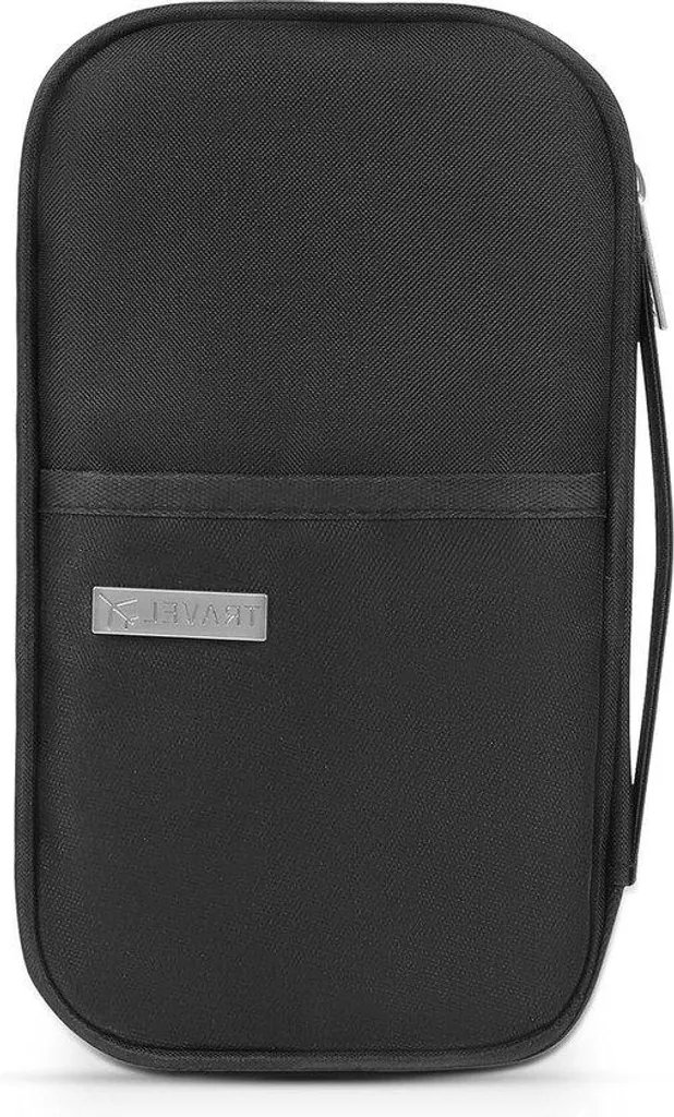 Pochette voyage noire en S organiseur de documents avec poches multiples
