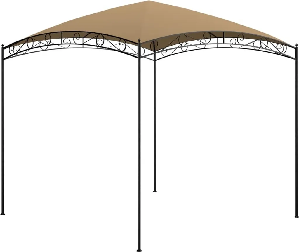 Tonnelle de Jardin Taupe 3x3m - Abri Ombrage 180g/m² The Living Store