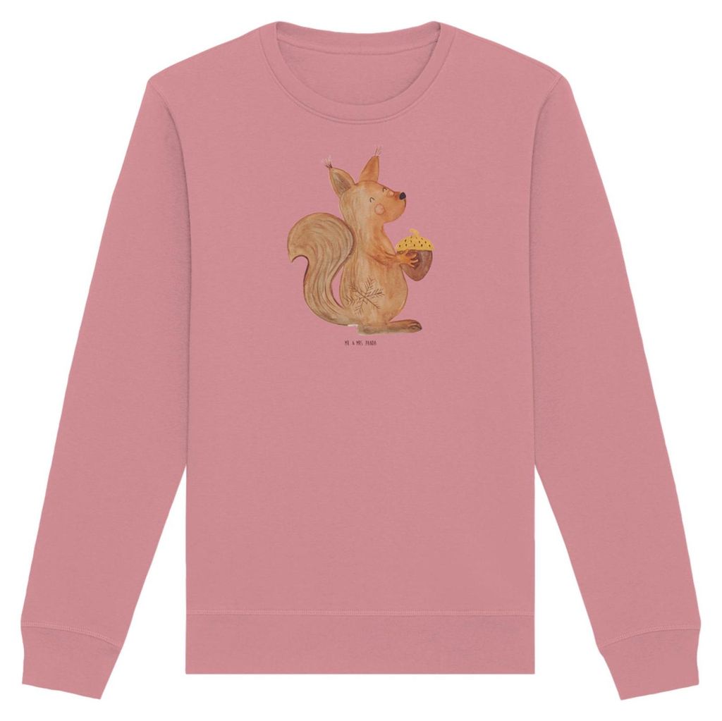 Mr. & Mrs. Panda Baumwoll Pullover Eichhörnchen Weihnachten Größe M - Canyon Pink - Geschenk, Frohes Neues Jahr, Frohe, Neujahr, Sweatshirt, Wei...