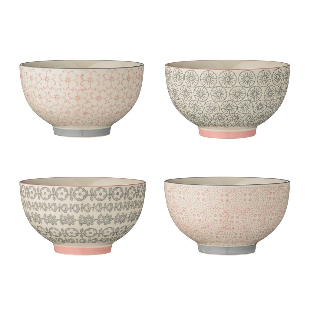 Bloomingville Cècile Bowl Ø 13,5 cm Rose Steingut 4er Set