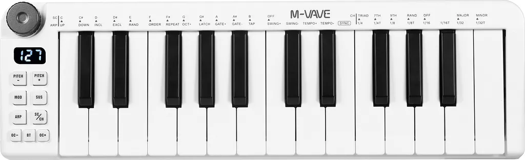 M-VAVE SMK-25mini Clavier MIDI Rechargeable à 25 Touches pour Studio