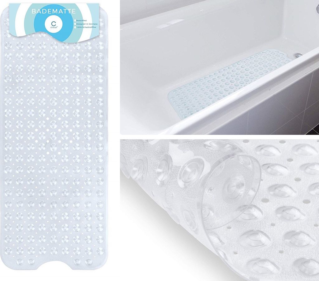 Circul Badewannenmatte 100 x 41 cm transparent modern eckig Produktbild 