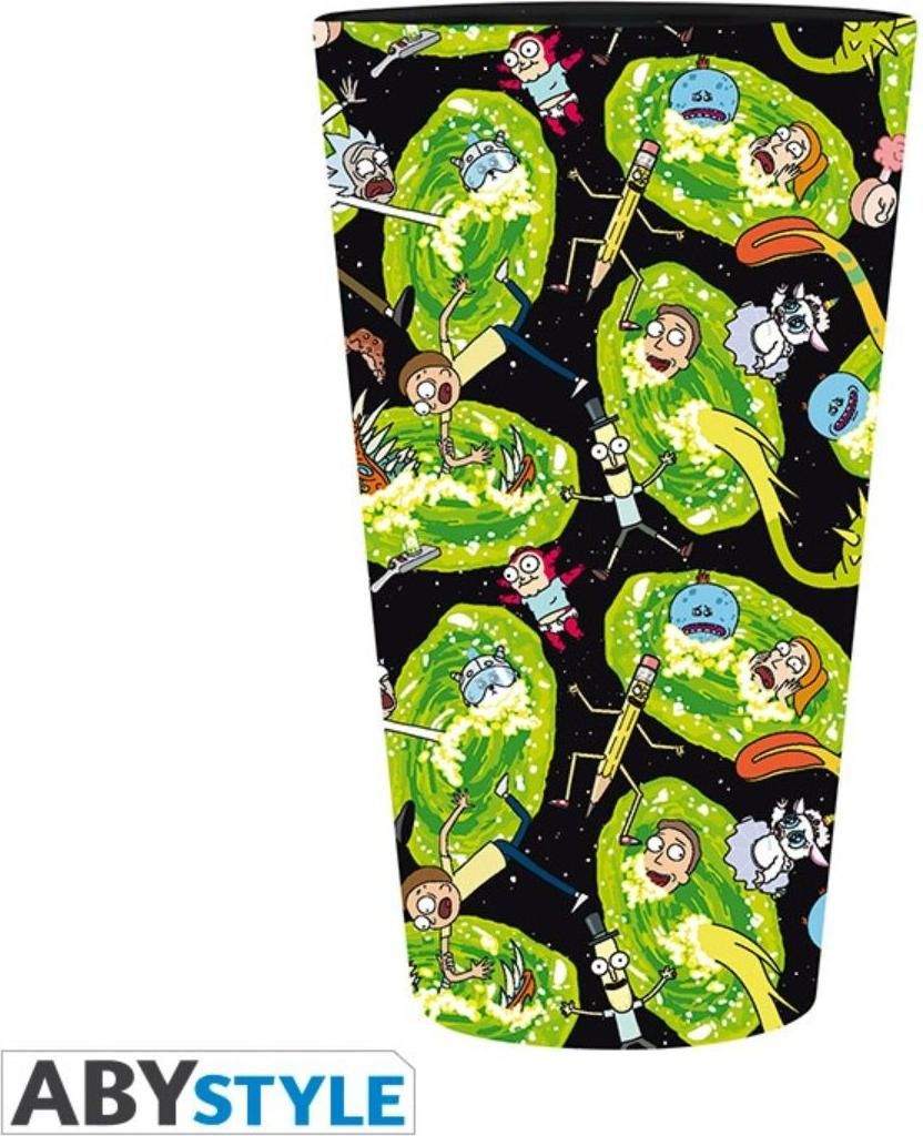 Rick And Morty Large Glass 400ml Portals Matte Produktbild 