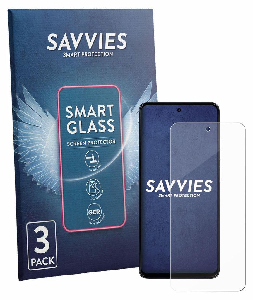 3x Savvies Schutzglas Folie für Motorola Moto G56 9H Panzer Schutzfolie Glas Displayschutz klar transparent