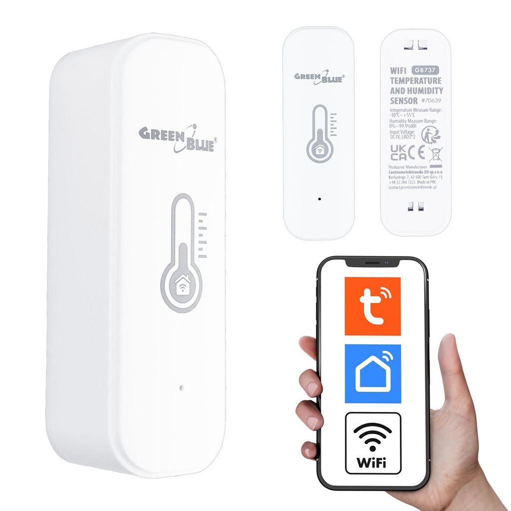 GreenBlue WLAN-Temperatur- und Feuchtigkeitssensor Produktbild 