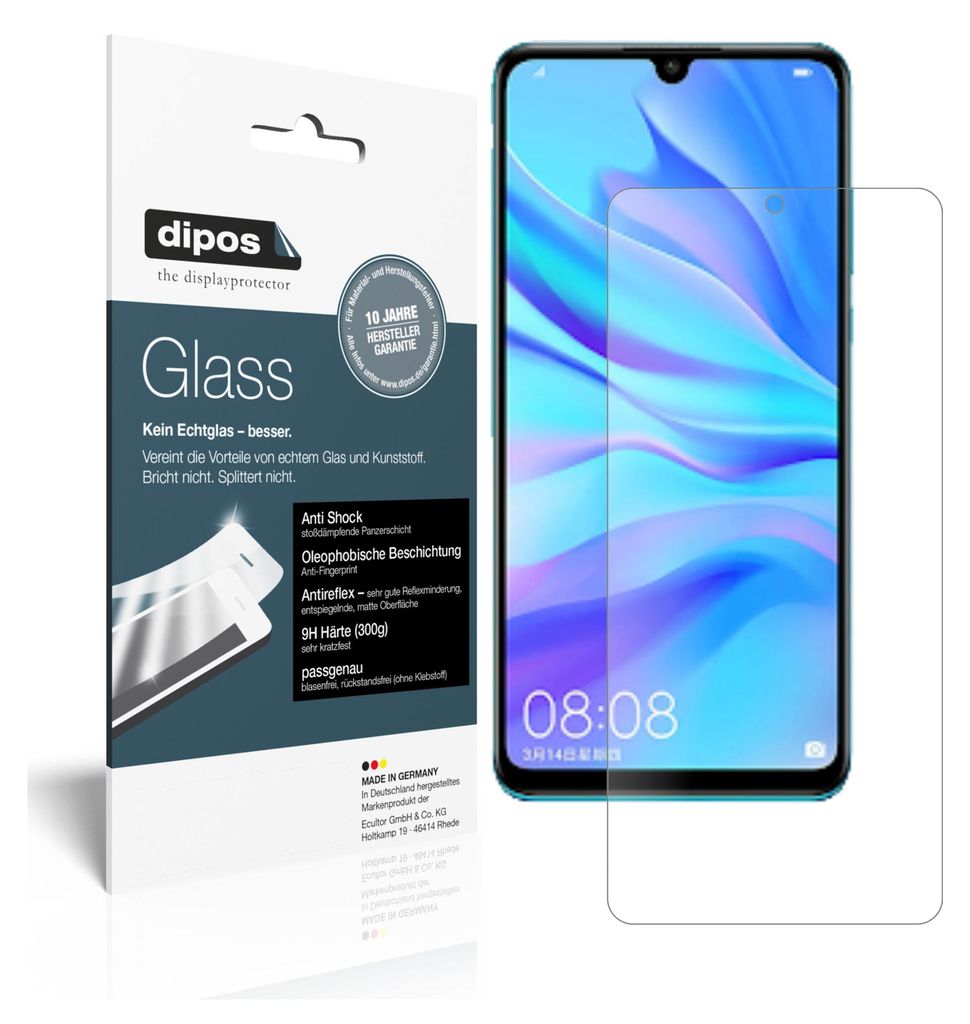 2x Schutzfolie für Huawei P30 Lite matt - Anti-Shock 9H Folie dipos Glass