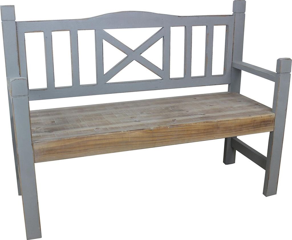 Gartenbank Senja 2 Landhausstil 120x90,5x43,5 cm Sitzhöhe 45 cm
