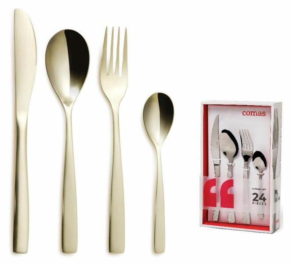 Comas Besteckset Barcelona Champagne 24-tlg., Tafelbesteck, PVD-beschichtet, Edelstahl, 6720