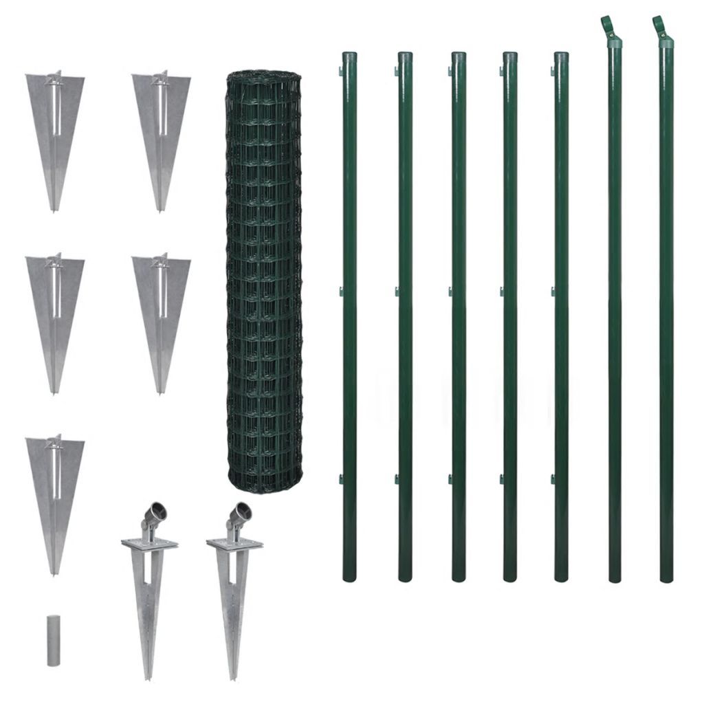 vidaXL Recinzione in filo d'acciaio 10x1,5 m Verde Immagine del prodotto 